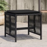 Set 4 Scaune Gradina Poliratan Negru cu Perne 41x41x36 cm