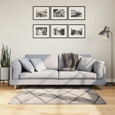 vidaXL Covor pufos &quot;PAMPLONA&quot; cu fire &icirc;nalte, bej/antracit, 120x200 cm