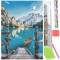 Set de broderie cu diamante 5D, 30x40cm, model Lac glaciar Household NewTrend