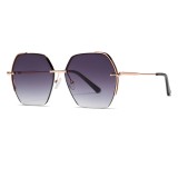 Ochelari supradimensionati pentru femei 8561, rose gold / gradient gray