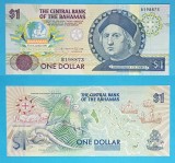 Bahamas 1 Dollar 1992 Debarcarea lui Columb UNC P#50 Comemorativă Bancnotă Cristofor Columb Flamingo Harta