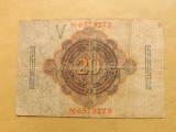 Germania 20 Mark 19.02.1914 . ( underprint letter V ) - Serie N.6573273
