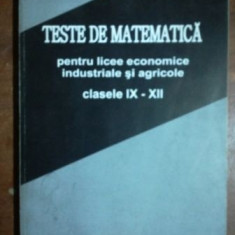 Teste de matematica pentru licee economice industriale si agricole clasele IX-XII- Ioan Secrieru