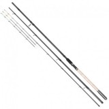 Lanseta Baracuda Dynasty Feeder Plus din carbon de 3,9 m, 3 tronsoane + 2 varfuri, putere de aruncare 60-120 g
