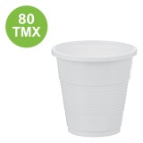 Pahare de plastic de unica folosinta, Albe, 80 ml, Set 80 buc, CMCLASS