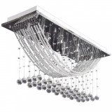 Cumpara ieftin Lustra alba cu margele de cristal din sticla 8xG9 29 cm