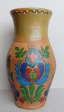 Ulcea pictata cu motiv floral, ceramica traditionala romaneasca 65 ani