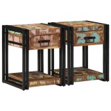 VidaXL Noptiere, 2 buc., 40x40x50 cm, lemn masiv reciclat