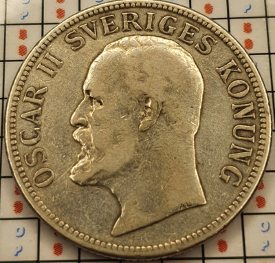 Suedia 2 coroane Kronor - Oscar II 1906 argint - km 773 - A007 foto