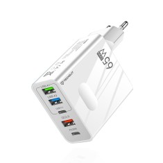 Incarcator priza GaN Fast Charge 65W Techsuit, alb, CHC1 foto