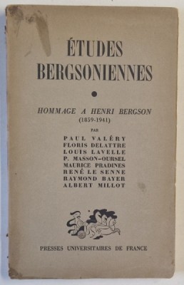 ETUDES BERGSONIENNES , HOMMAGE A HENRI BERGSON 1859 -1941 par PAUL VALERY ...ALBERT MILLOT , 1942 foto