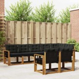 Cumpara ieftin Set de canapele de exterior 8 buc. 7-Locuri Natural si Negru
