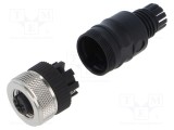 Conector M12 mufă mamă 3 pini 4A 125V IP67 drept pe cablu LUTRONIC