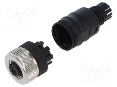 Conector M12 mufă mamă 3 pini 4A 125V IP67 drept pe cablu LUTRONIC foto
