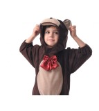 Costum carnaval urs , salopeta cu gluga, marime 92/104 cm ( 3 - 4 ani)