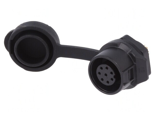 Conector circular soclu 12 8 pini aurit 3A mamă