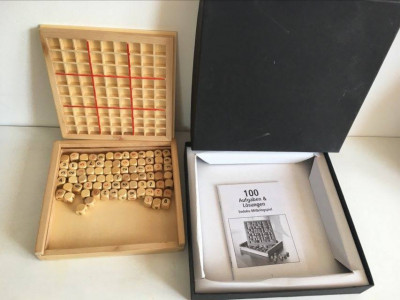 Joc Sudoku din lemn, in cutie, cu carticica cu 100 variante, 20x20cm foto