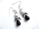 Cercei Ingerasi Lava Howlite - Cercei Fashion cu Pietre Semipretioase Albe