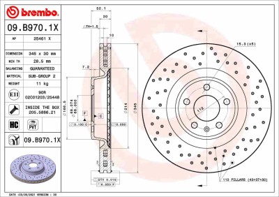 BREMBO 09.B970.1X XTRA LINE - Xtra Disc frana foto