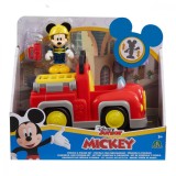 Figurina Mickey Mouse cu masina de pompieri, 38756