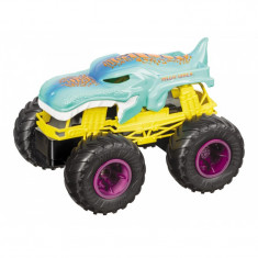 Masinuta Mondo Hot Wheels Monster Trucks Mega Wrex, telecomanda, functii multiple, roti moi, varsta 3 ani+, plastic, Galben/Albastru foto