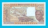 Bancnotă Benin (pick 207B) 1000 Francs 1990 UNC serie: B 977592