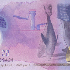 Bancnota Maldive 20 Rufiyaa 2020 - P27 UNC ( polimer )