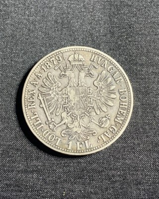 Moneda 1 Florin 1879 Austria argint eroare de batere foto