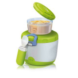 Set prima mea calatorie, Chicco, Cu termos de 360 ml, Cu recipient cu capac 180 ml, Lingurita, 6 luni+, Verde