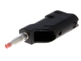 Mufă Banană 4mm 10A 60V Neagră pe Cablu