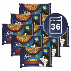 FELIX Sensations Jellies pliculețe, selecție delicioasă în gelatină 36 x 85 g