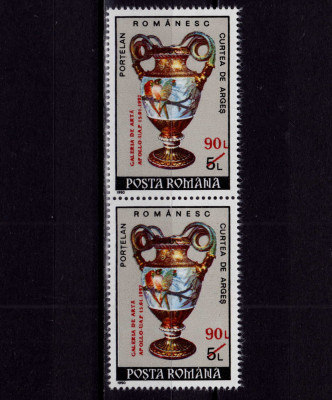 RO 1992 LP 1280 &amp;quot;Galeria de arta Apollo - supratipar&amp;quot;,pereche (V sau H !) ,MNH foto