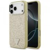 Husa MagSafe pentru Apple iPhone 17 Pro Max, Guess, Glitter Triangle Logo, Aurie