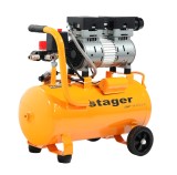 Compresor de aer silentios Stager Air 14DS24, 24L, 8 bar, 135 l/min