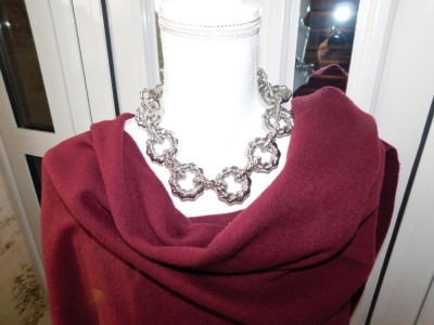 Esarfa noua mare , merinos cu casmir, colier nou cadou foto