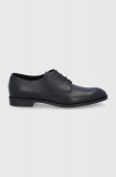 Emporio Armani Pantofi de piele bărbați, culoarea negru