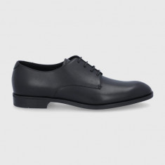 Emporio Armani Pantofi de piele bărbați, culoarea negru