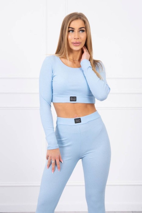 Compleu Dama Bluza si Colanti Jessy, Albastru -