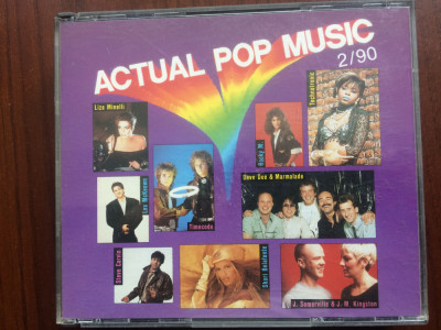 actual pop music 2/90 various dublu disc 2 cd 1990 selectii muzica pop disco VG+ foto