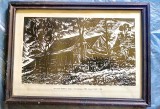 E30-Grafica Linoryt-Peisaj Casele din Kaniakowie-Branislaw Kohut 1980- 34/18 cm.