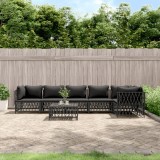 Cumpara ieftin Set mobilier de grădină cu perne, 7 piese, antracit, oțel