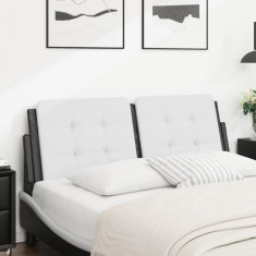 vidaXL Pernă pentru tăblie pat, alb și negru, 120cm, piele artificială