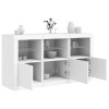 VidaXL Servantă cu lumini LED, alb, 123x37x67 cm