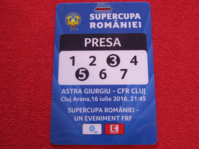 Acreditare presa meci fotbal ASTRA Giurgiu-CFR CLUJ(Supercupa Romaniei 2016) foto