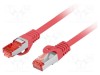Patch cord LANBERG RJ45 S/FTP Cat 6 LSZH 15m roșu litat dublu ecranat