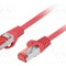Patch cord LANBERG RJ45 S/FTP Cat 6 LSZH 15m roșu litat dublu ecranat