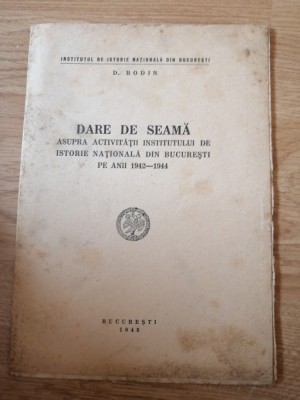 Dare de seamă asupra activităţii Institutului de istorie naţională din Buc ... foto