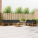vidaXL Set de canapele de exterior cu pernă 8 pcs Natural și Antracit 3367305