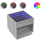 Cumpara ieftin Noptiera cu LED infinity, gri sonoma, 50x50x50 cm