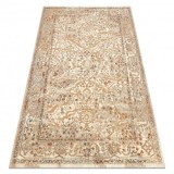Covor de lana SOHO 477.04.LA110 OSTA - Flori, cadru, natural bej / teracotă, 240x340 cm
